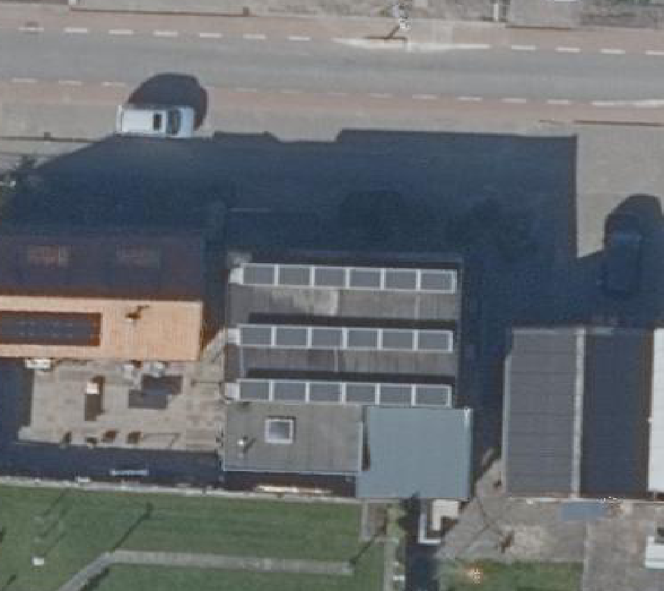 True ortho Luchtfoto op daksegment ingezoomd