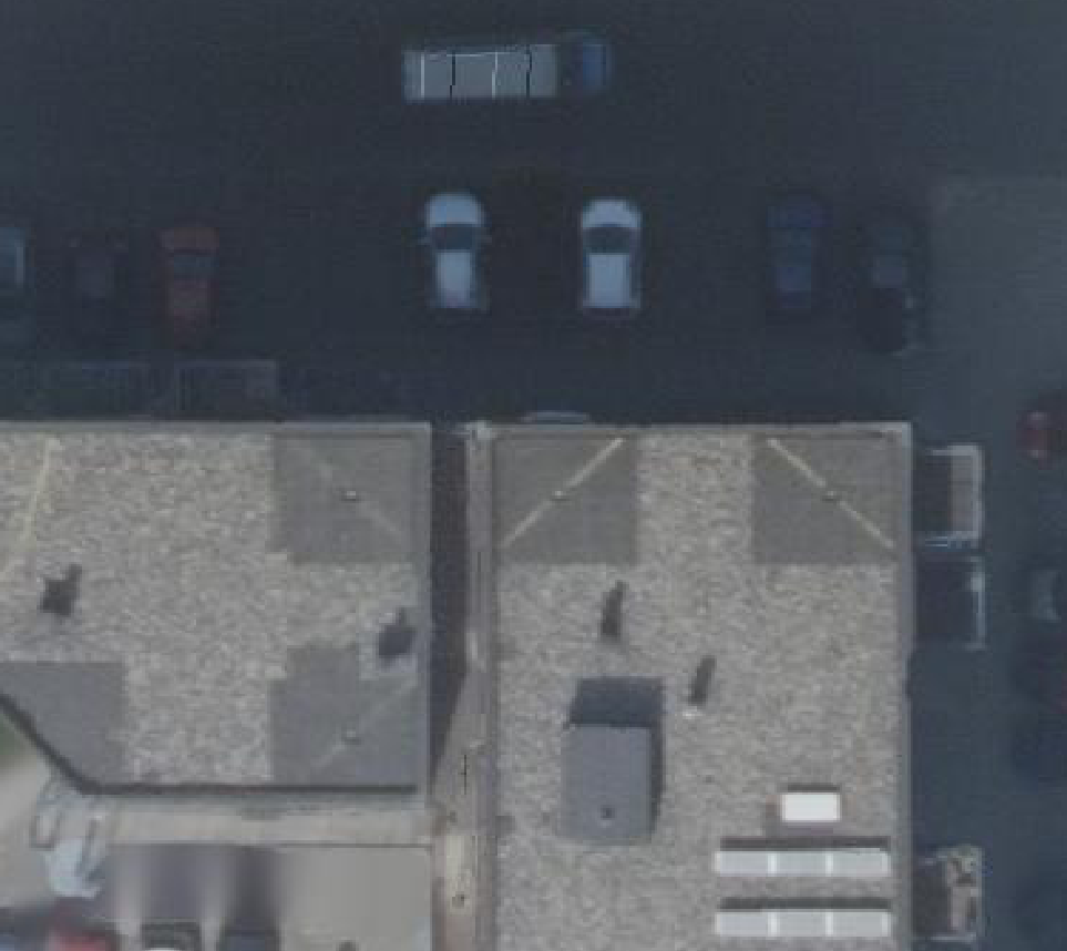 True ortho Luchtfoto op daksegment ingezoomd