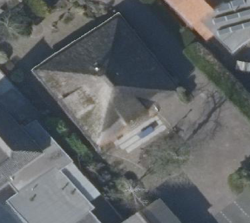 True ortho Luchtfoto op daksegment ingezoomd