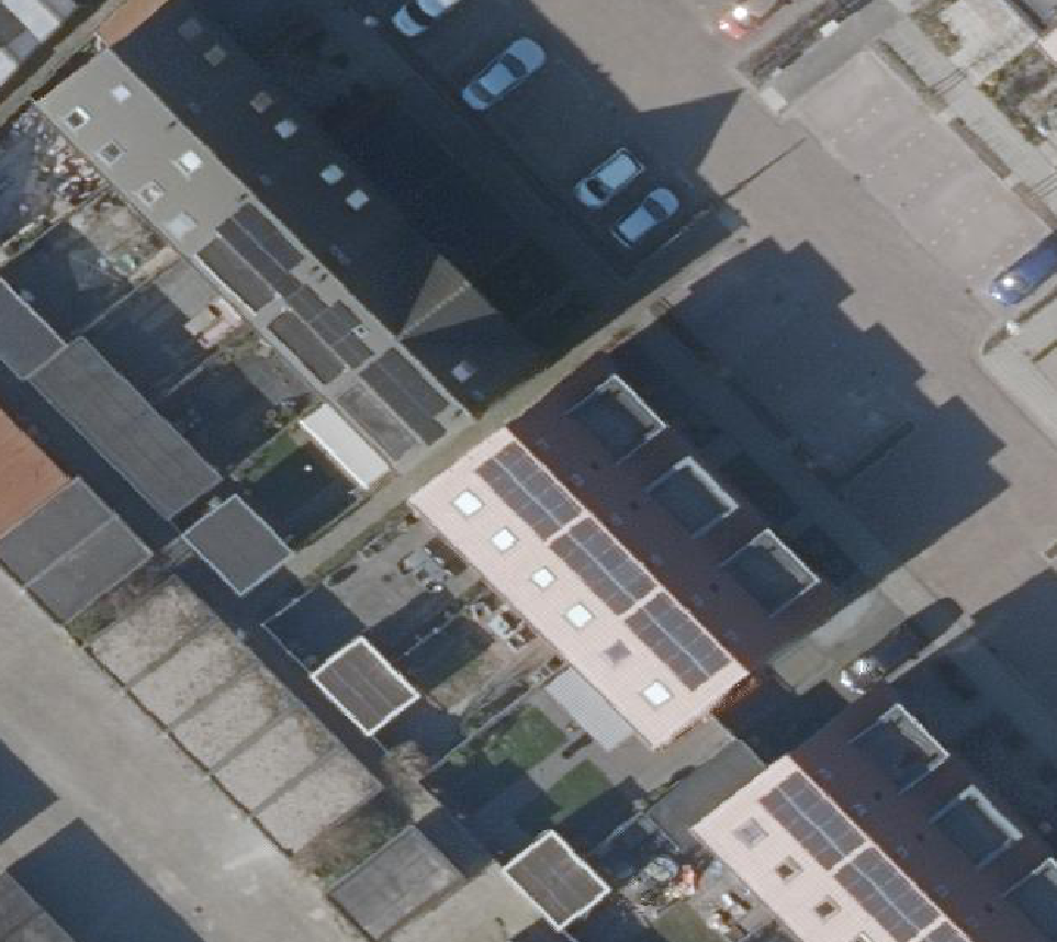 True ortho Luchtfoto op daksegment