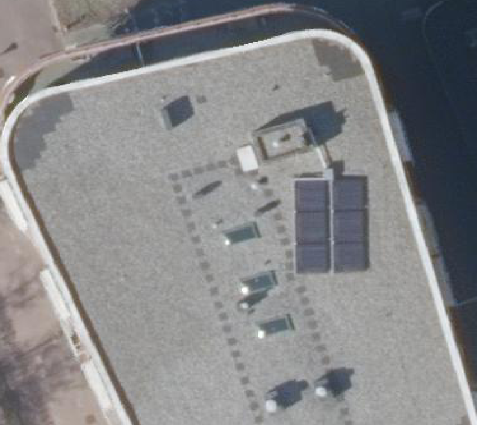 True ortho Luchtfoto op daksegment ingezoomd