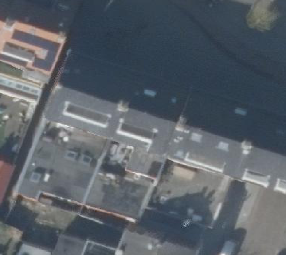 True ortho Luchtfoto op daksegment ingezoomd