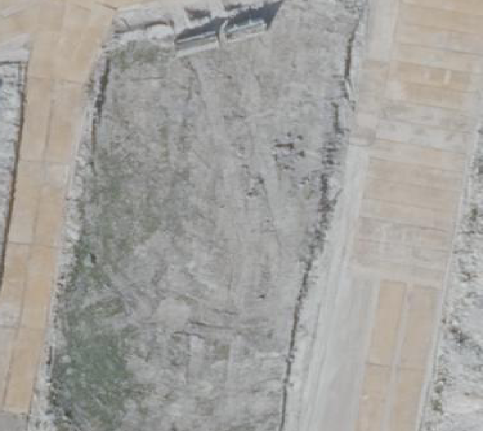 True ortho Luchtfoto op daksegment ingezoomd