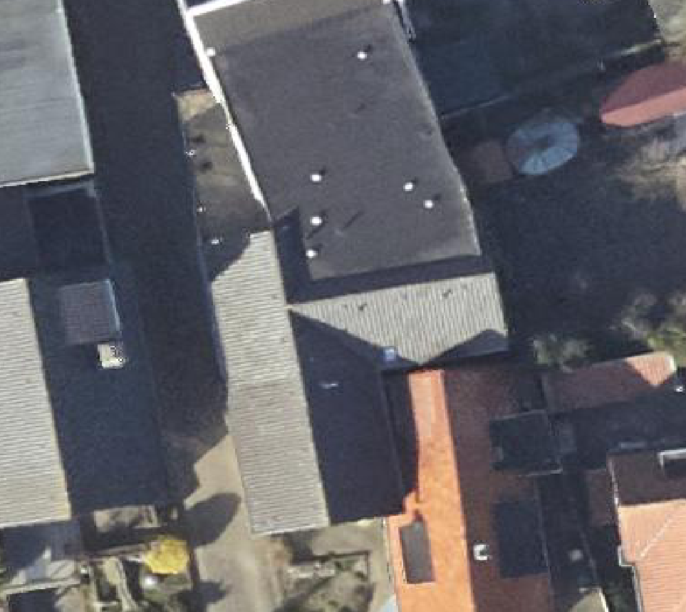 True ortho luchtfoto van Westerland met zicht op woning