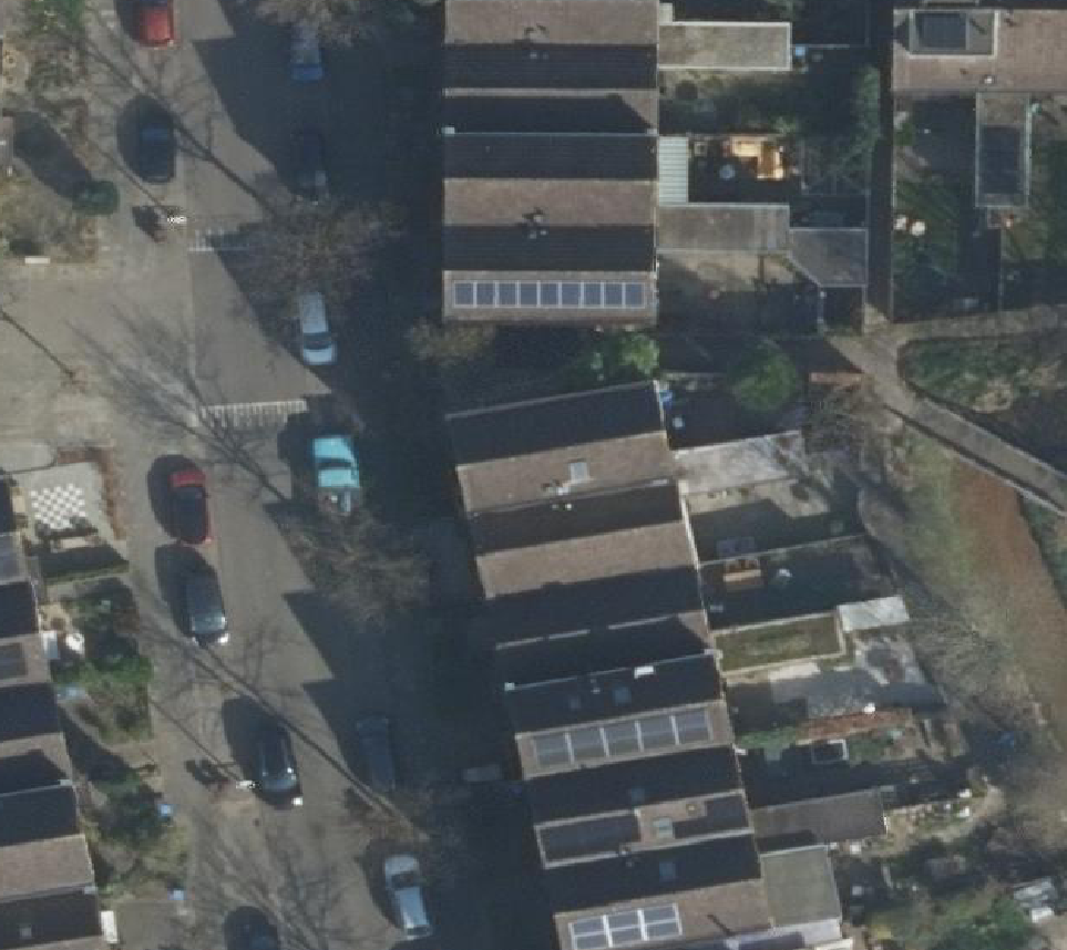 True ortho Luchtfoto op daksegment