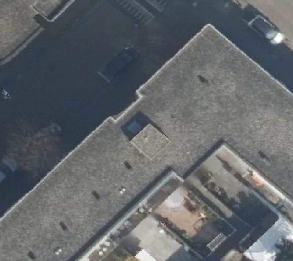 True ortho Luchtfoto op daksegment ingezoomd