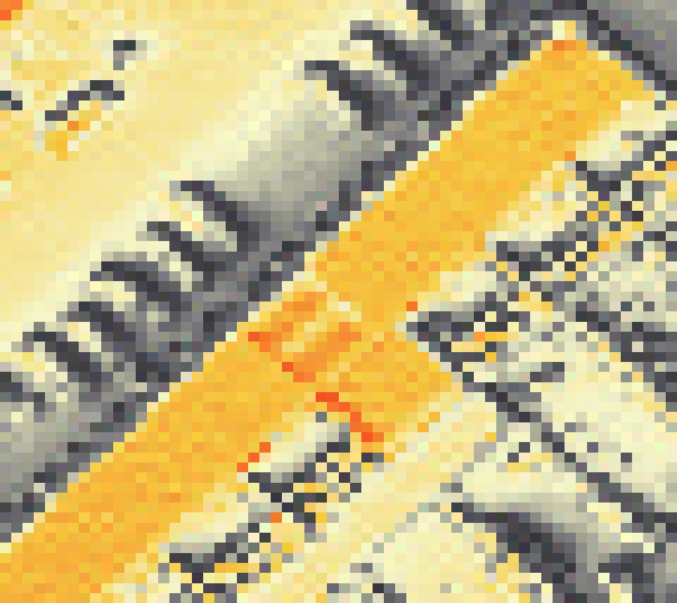 PV-irradiatie op daksegment ingezoomd met intensiteitsverdeling van zonlicht