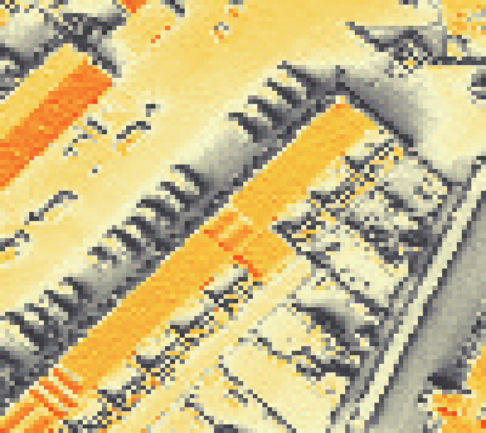 PV-irradiatie op daksegment met intensiteitsverdeling van zonlicht