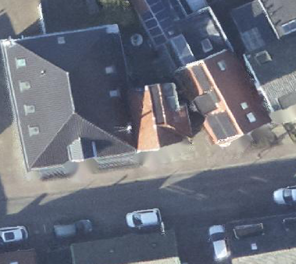 True ortho luchtfoto van Hippolytushoef met zicht op woning