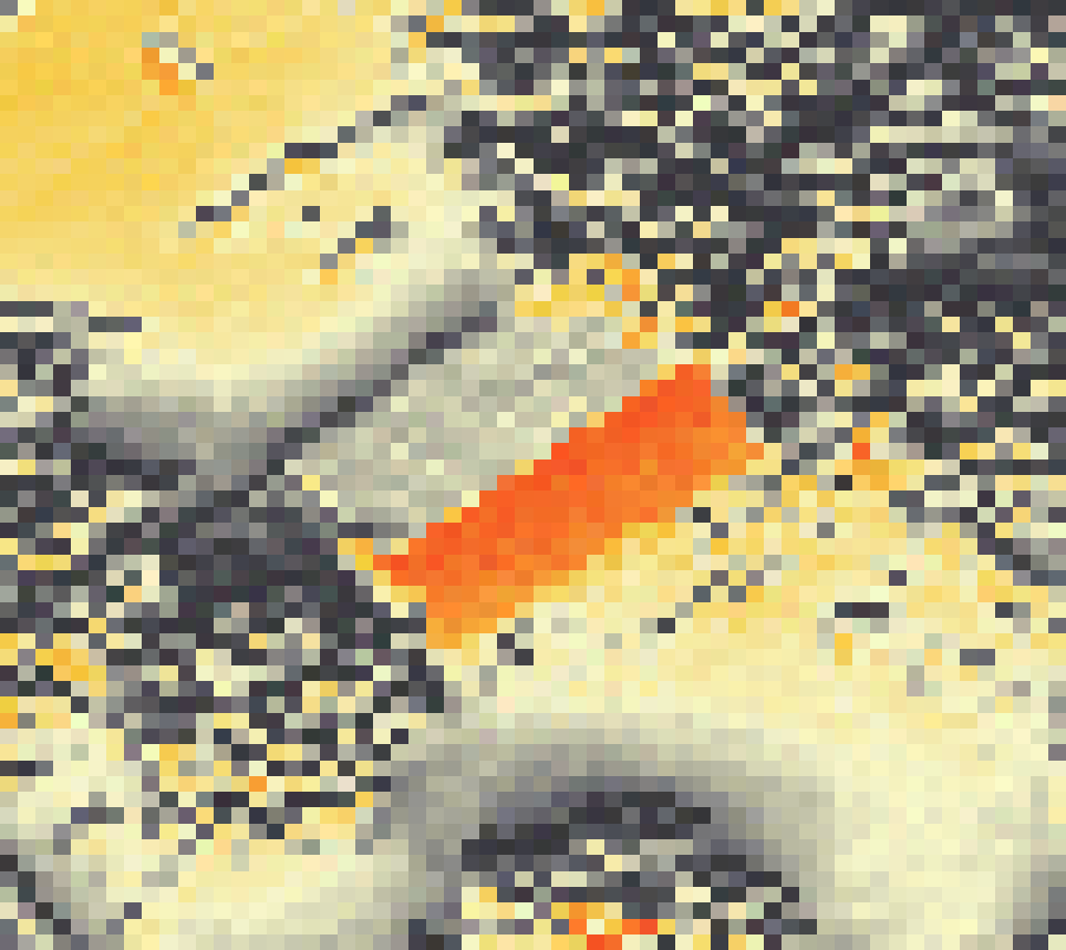 PV-irradiatie op daksegment ingezoomd met intensiteitsverdeling van zonlicht