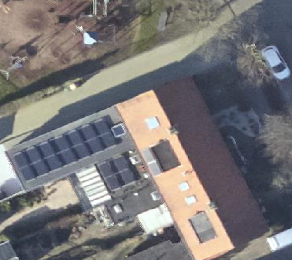 True ortho luchtfoto van Hippolytushoef met zicht op woning