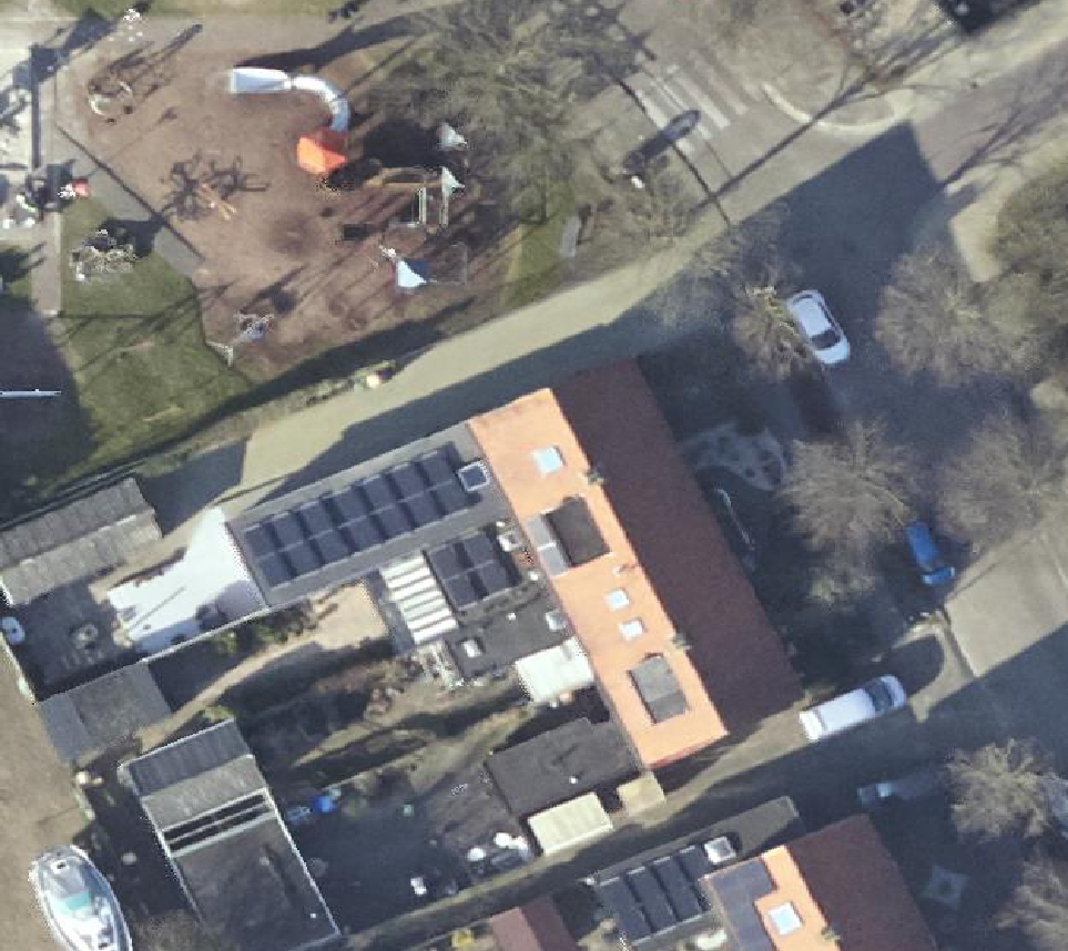 True ortho Luchtfoto op daksegment