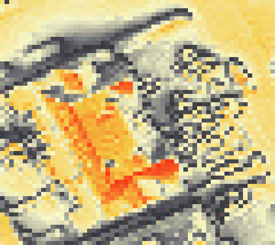 PV-irradiatie op daksegment ingezoomd met intensiteitsverdeling van zonlicht