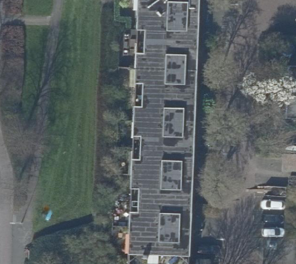 True ortho Luchtfoto op daksegment