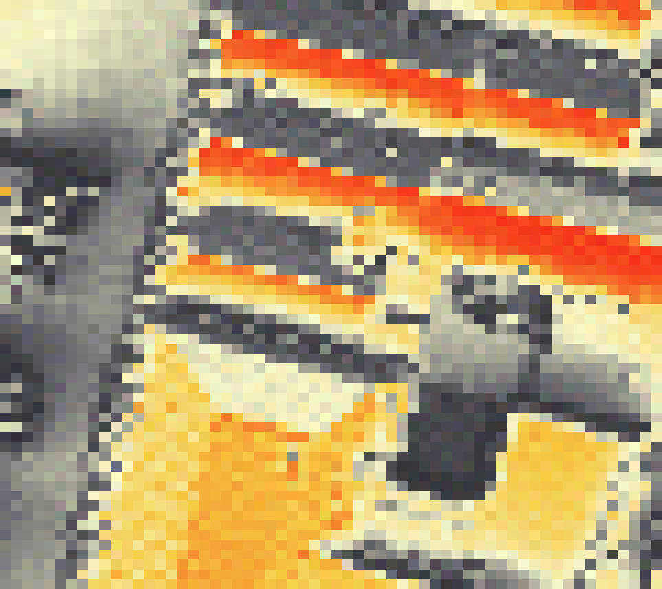 PV-irradiatie op daksegment ingezoomd met intensiteitsverdeling van zonlicht