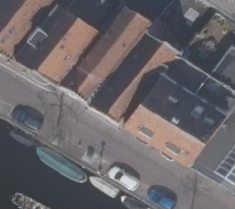 True ortho Luchtfoto op daksegment ingezoomd