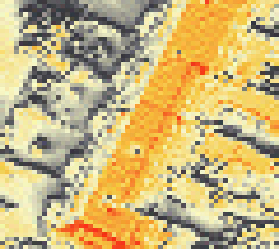 PV-irradiatie op daksegment ingezoomd met intensiteitsverdeling van zonlicht