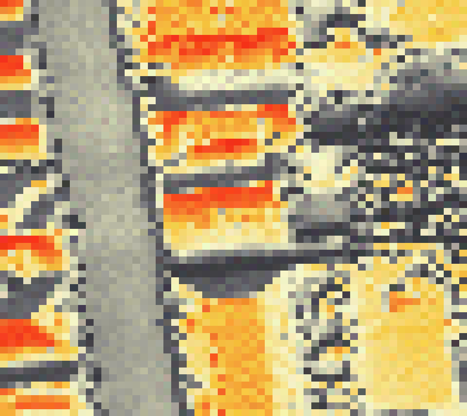 PV-irradiatie op daksegment ingezoomd met intensiteitsverdeling van zonlicht