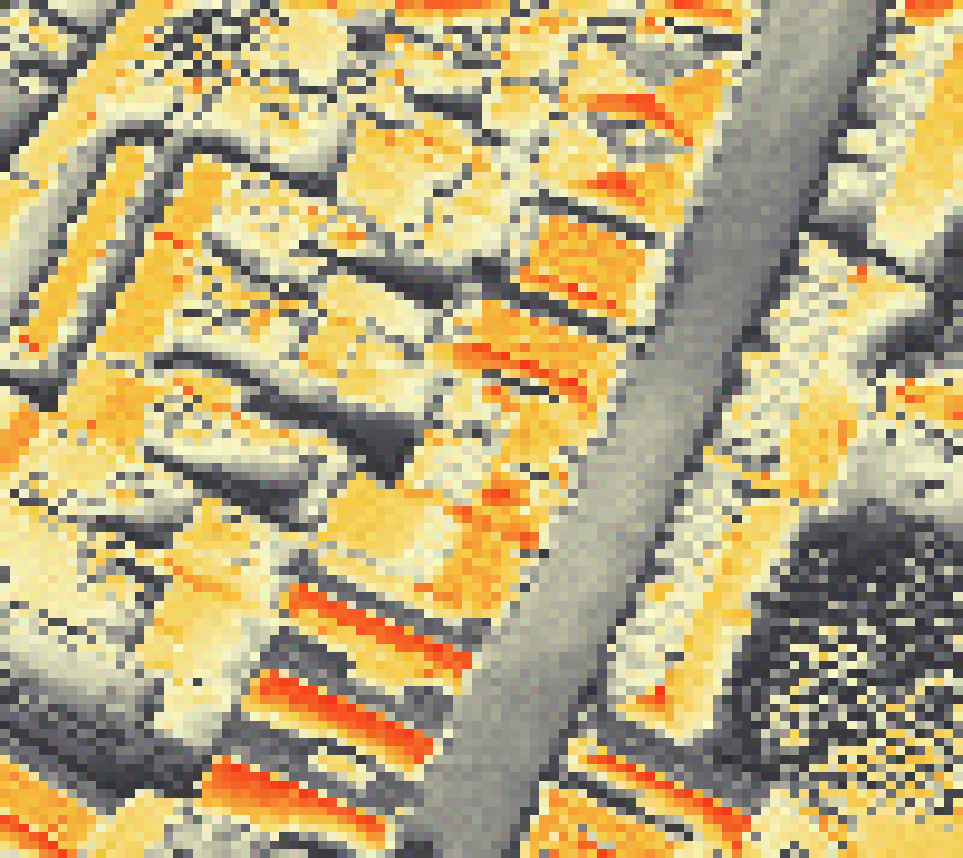 PV-irradiatie op daksegment met intensiteitsverdeling van zonlicht