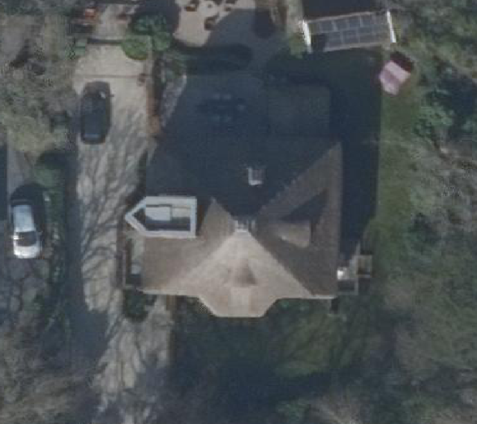 True ortho Luchtfoto op daksegment ingezoomd