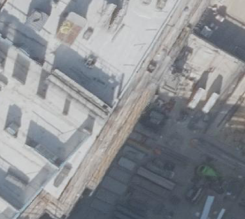 True ortho Luchtfoto op daksegment ingezoomd