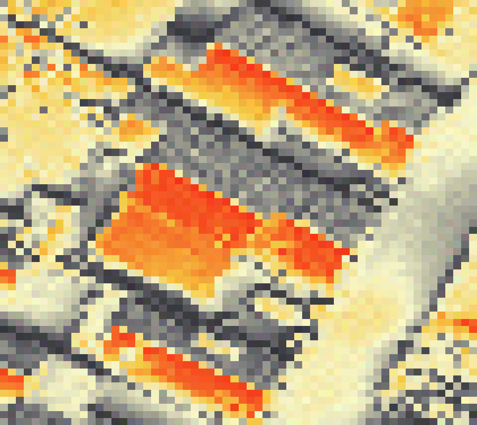 PV-irradiatie op daksegment ingezoomd met intensiteitsverdeling van zonlicht