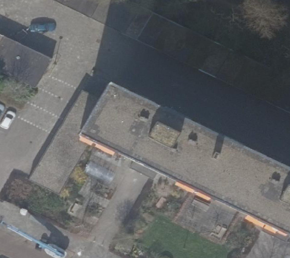 True ortho Luchtfoto op daksegment