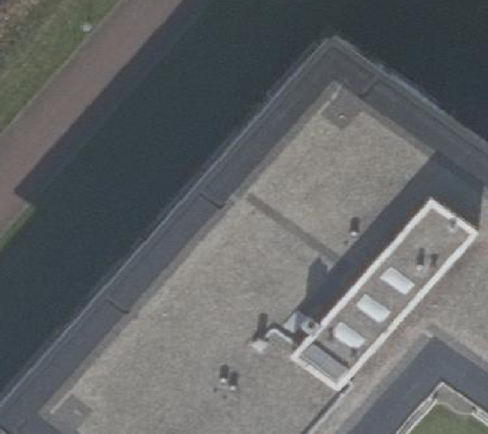 True ortho Luchtfoto op daksegment ingezoomd