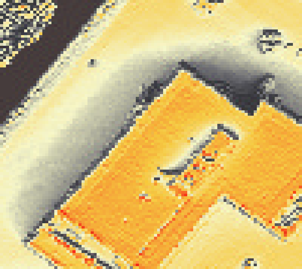 PV-irradiatie op daksegment met intensiteitsverdeling van zonlicht