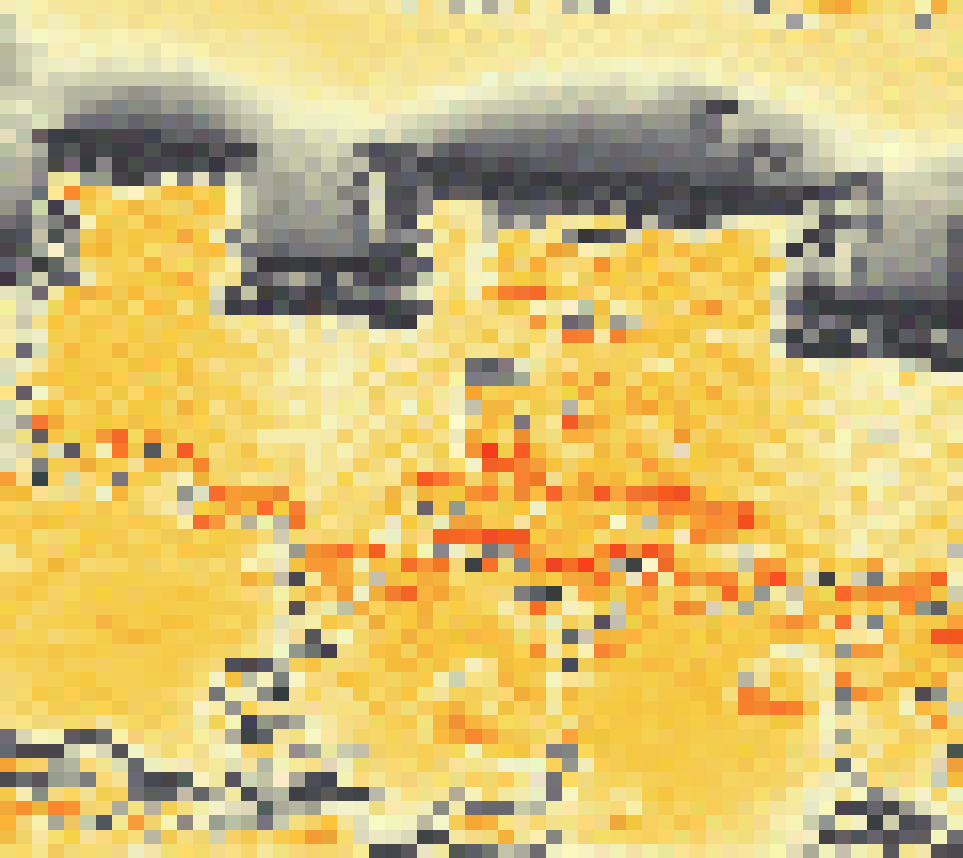 PV-irradiatie op daksegment ingezoomd met intensiteitsverdeling van zonlicht