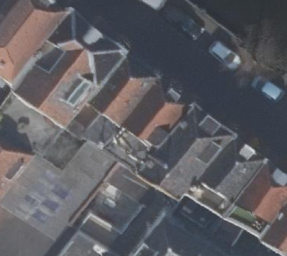 True ortho Luchtfoto op daksegment ingezoomd
