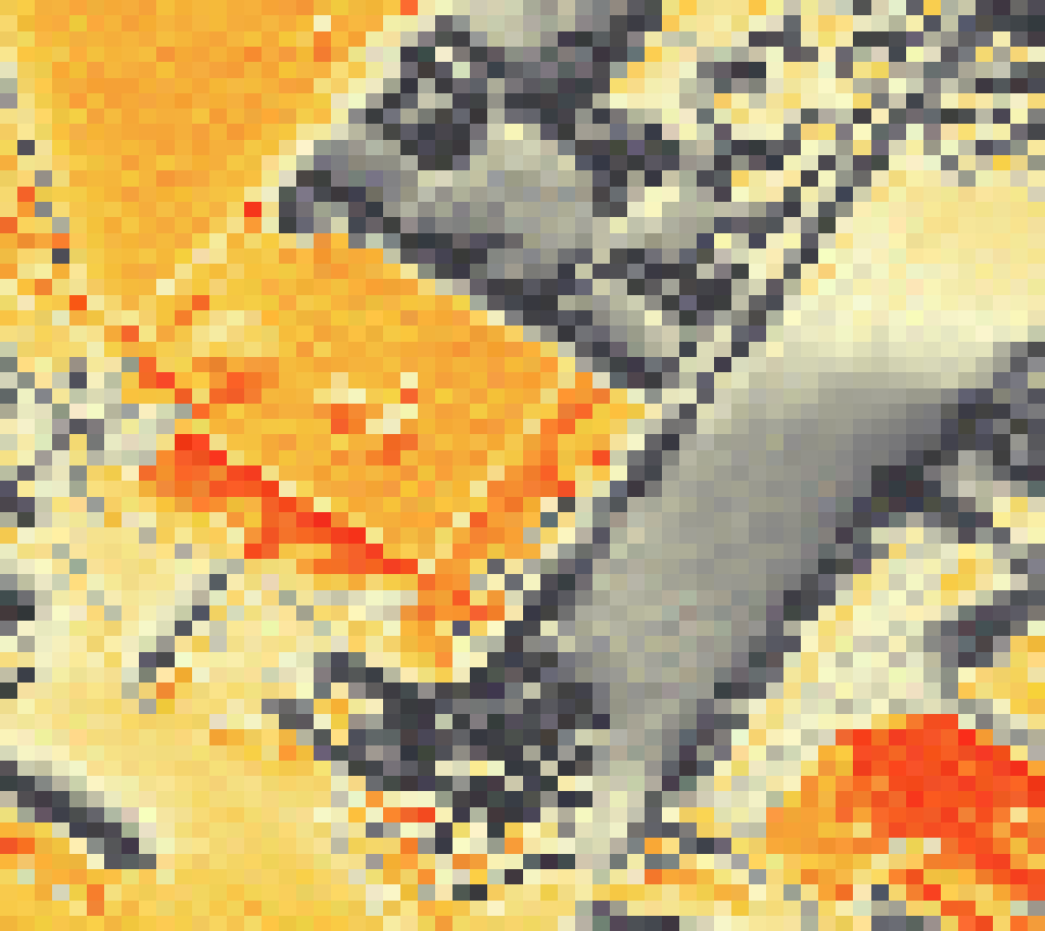 PV-irradiatie op daksegment ingezoomd met intensiteitsverdeling van zonlicht