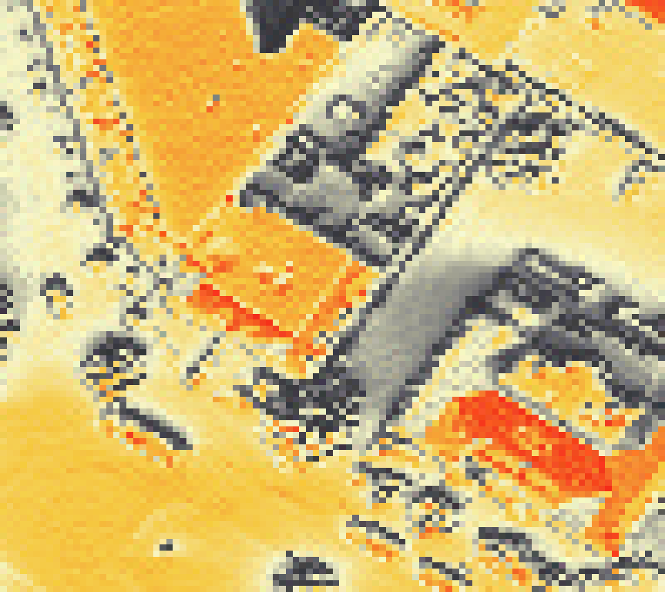 PV-irradiatie op daksegment met intensiteitsverdeling van zonlicht