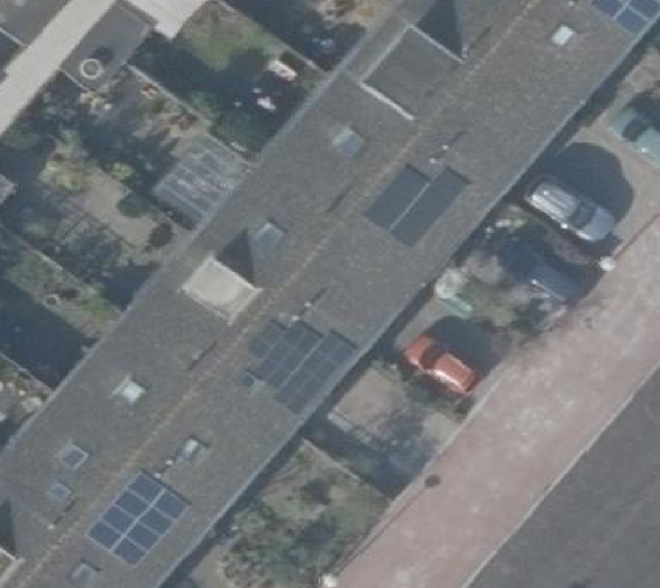True ortho luchtfoto van Amsterdam met zicht op woning