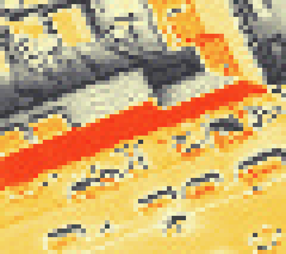 PV-irradiatie op daksegment ingezoomd met intensiteitsverdeling van zonlicht