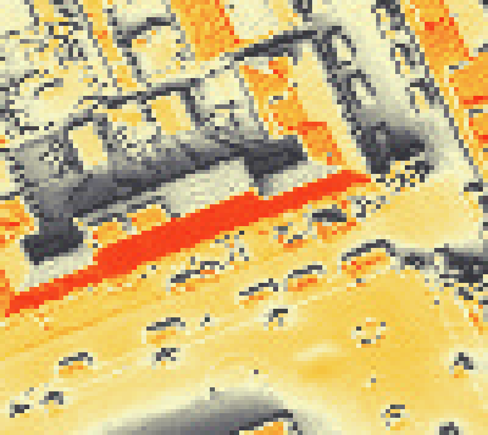 PV-irradiatie op daksegment met intensiteitsverdeling van zonlicht