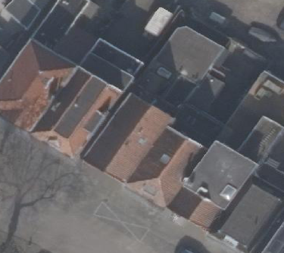 True ortho Luchtfoto op daksegment ingezoomd