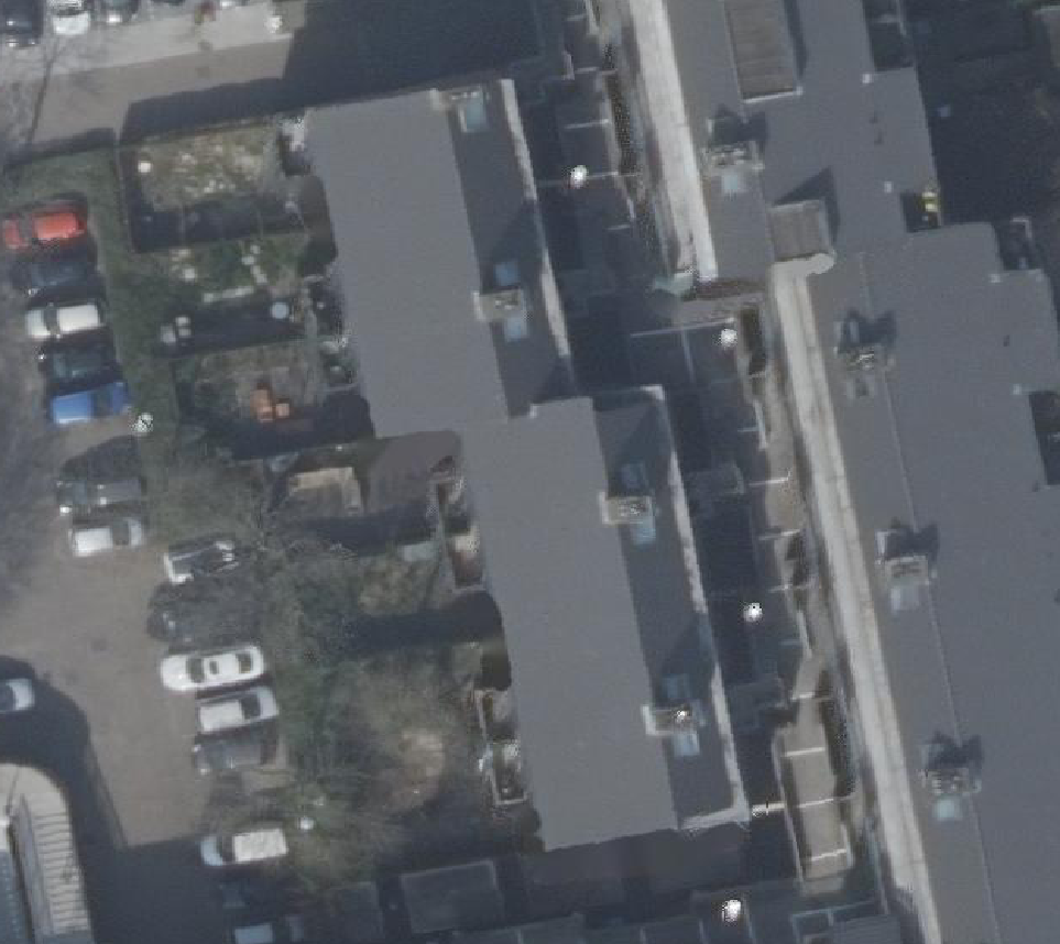True ortho Luchtfoto op daksegment