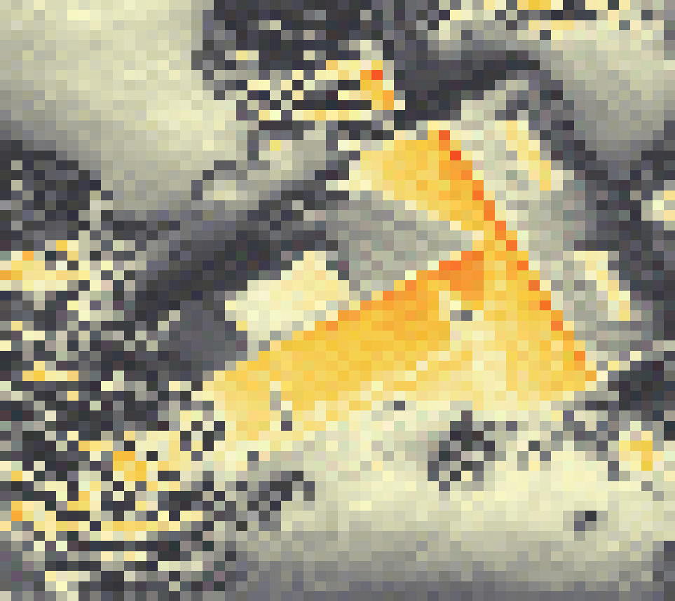 PV-irradiatie op daksegment ingezoomd met intensiteitsverdeling van zonlicht