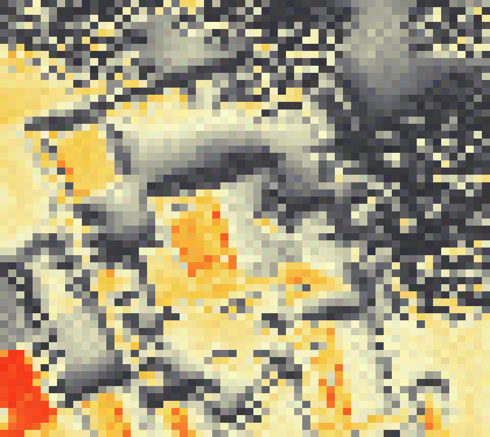 PV-irradiatie op daksegment ingezoomd met intensiteitsverdeling van zonlicht