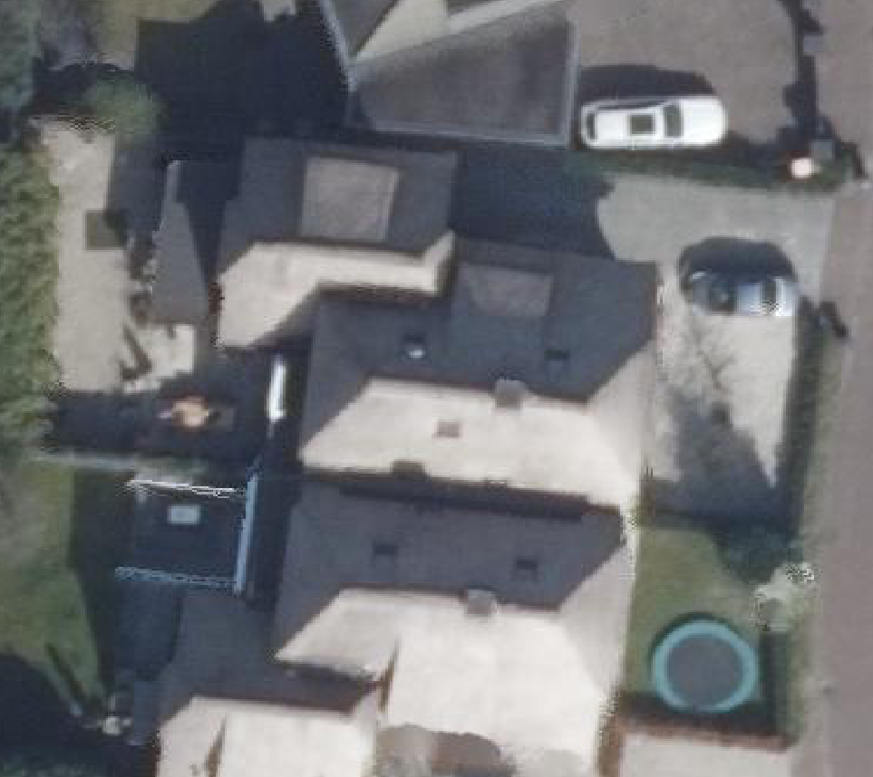 True ortho Luchtfoto op daksegment ingezoomd