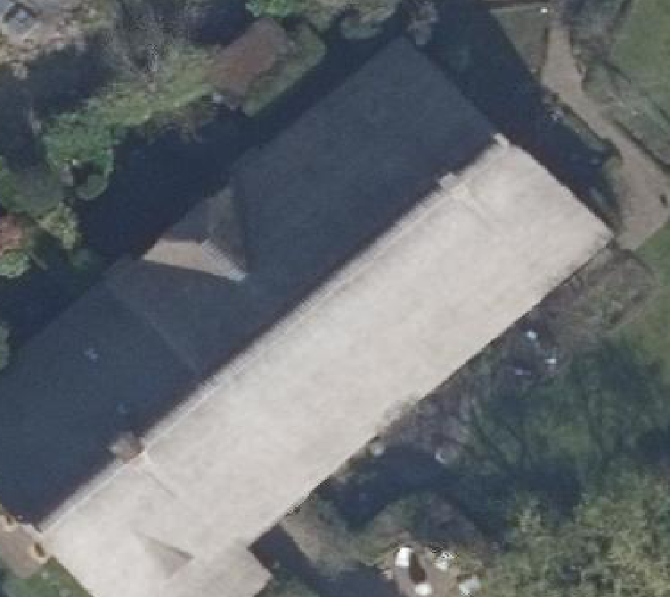 True ortho Luchtfoto op daksegment ingezoomd