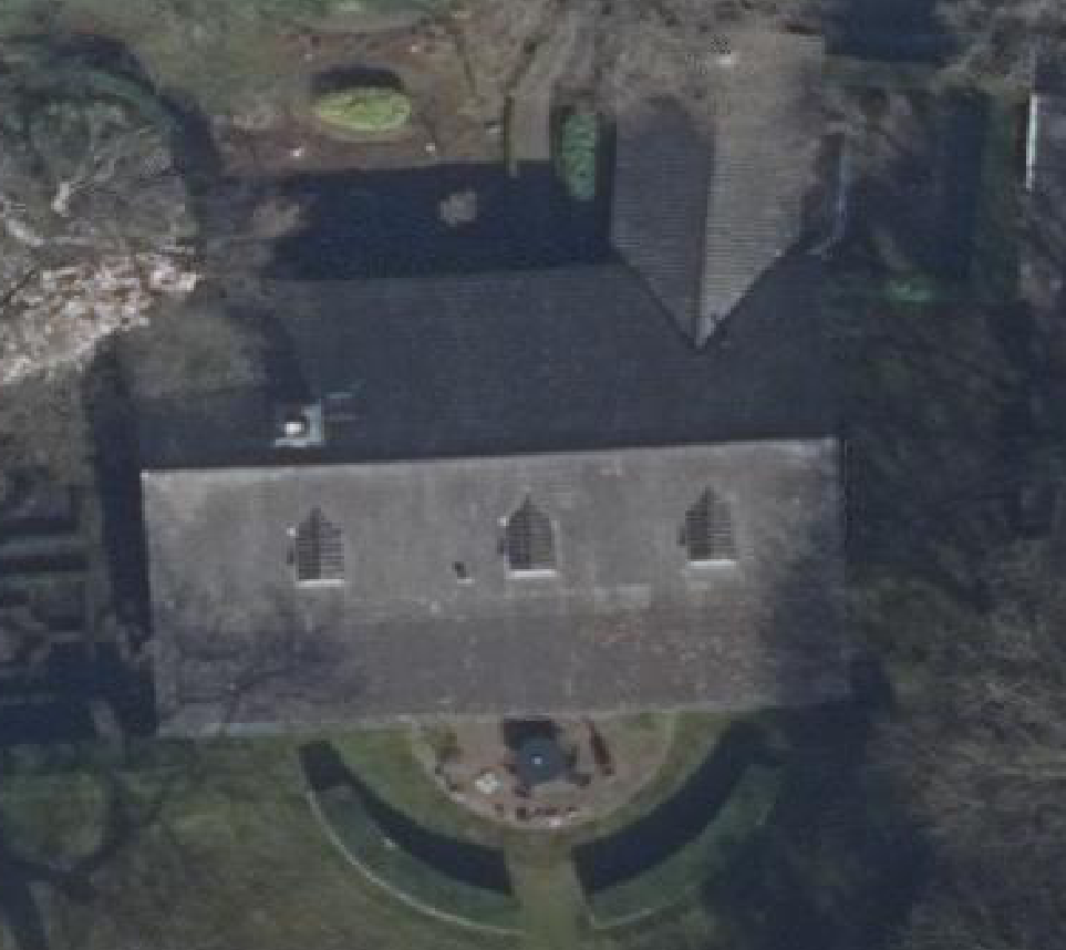 True ortho Luchtfoto op daksegment ingezoomd