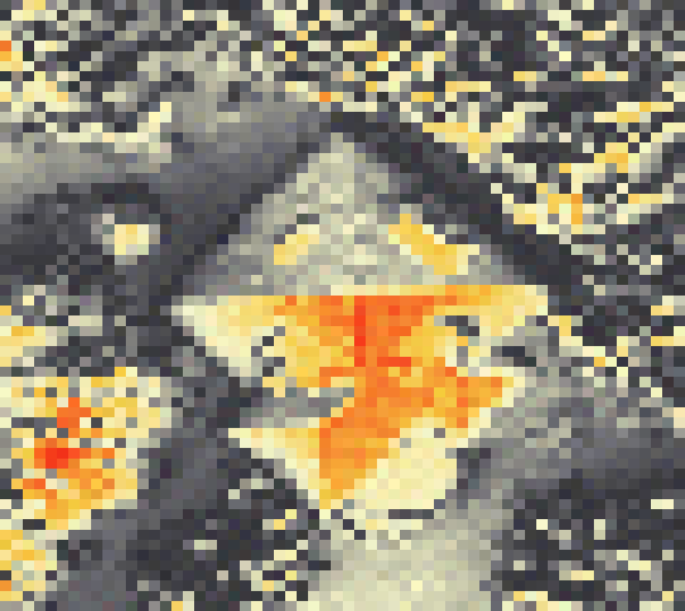 PV-irradiatie op daksegment ingezoomd met intensiteitsverdeling van zonlicht