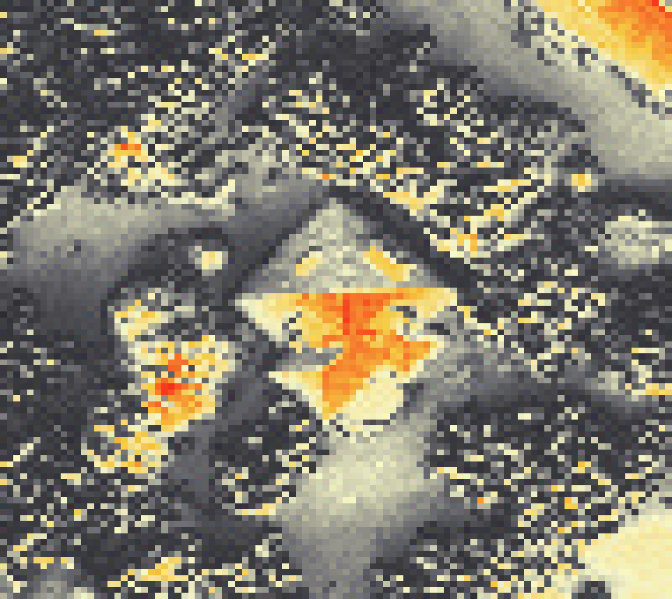 PV-irradiatie op daksegment met intensiteitsverdeling van zonlicht