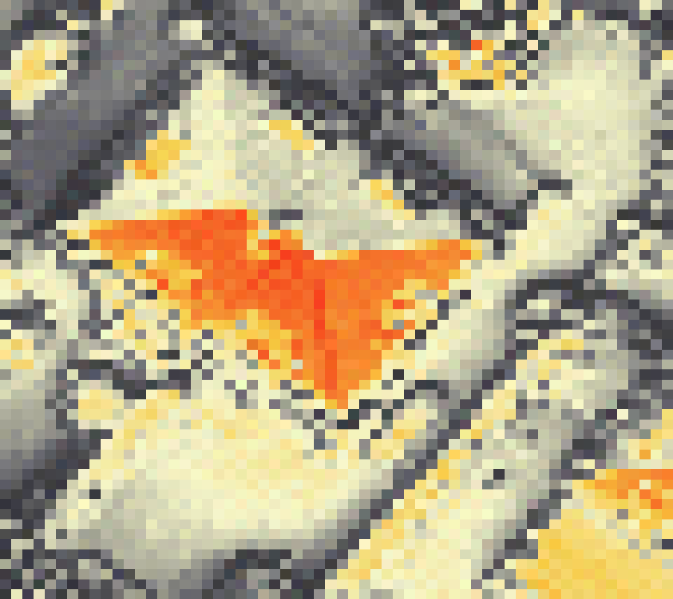 PV-irradiatie op daksegment ingezoomd met intensiteitsverdeling van zonlicht