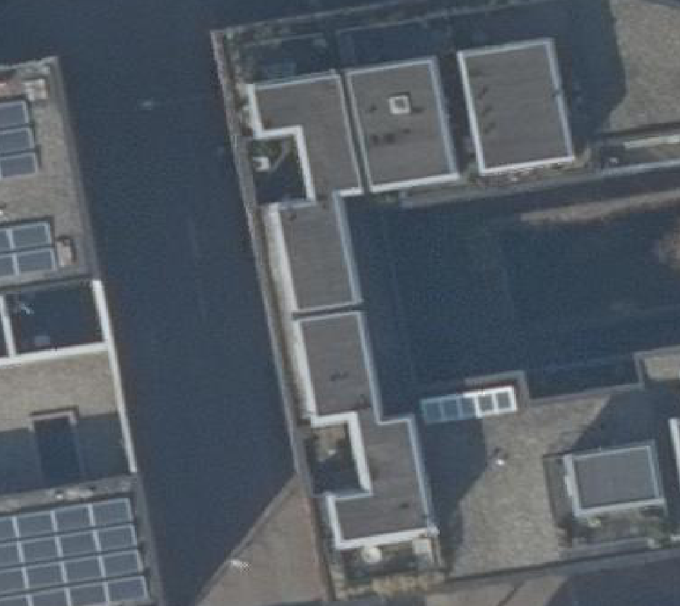 True ortho luchtfoto van Amsterdam met zicht op woning