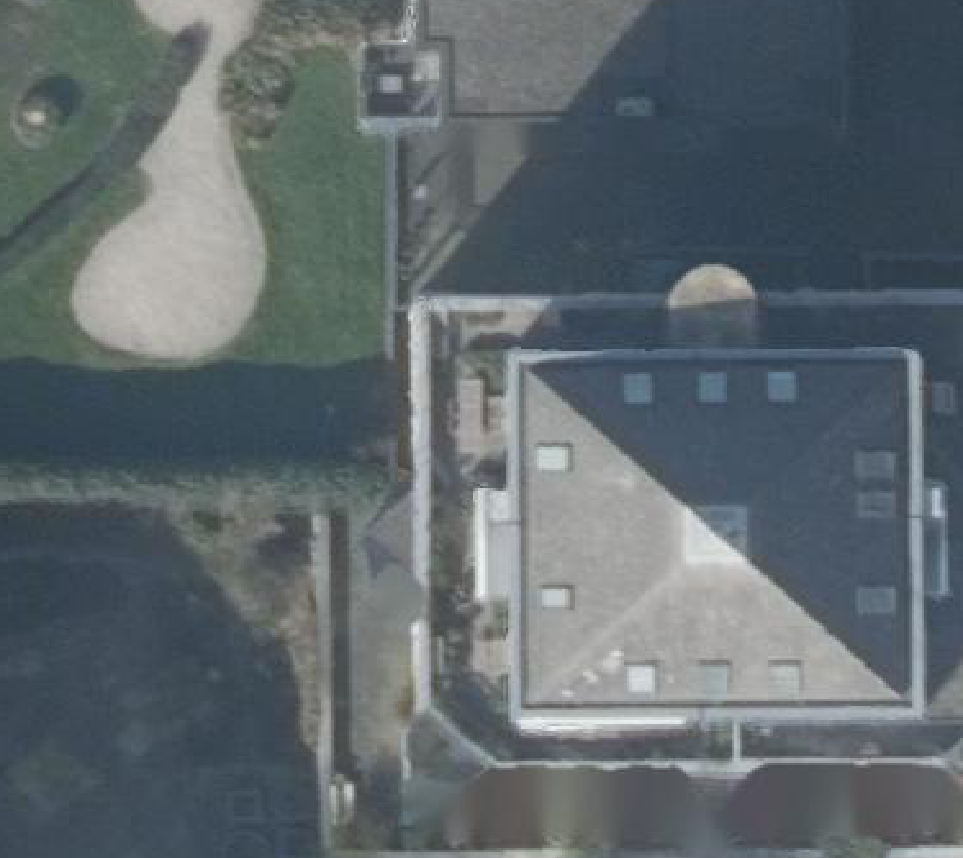 True ortho Luchtfoto op daksegment ingezoomd