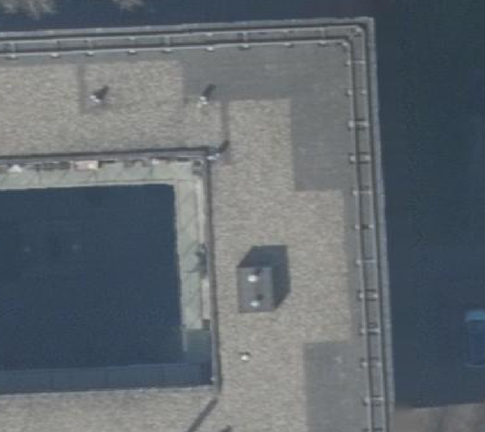 True ortho Luchtfoto op daksegment ingezoomd
