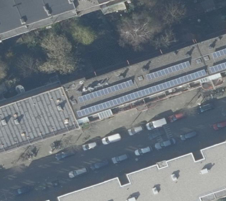 True ortho Luchtfoto op daksegment